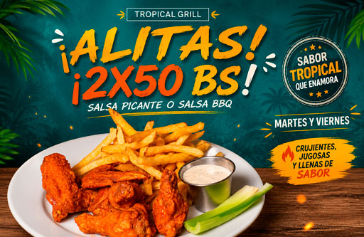 PROMOCION  DE ALITAS 2X50